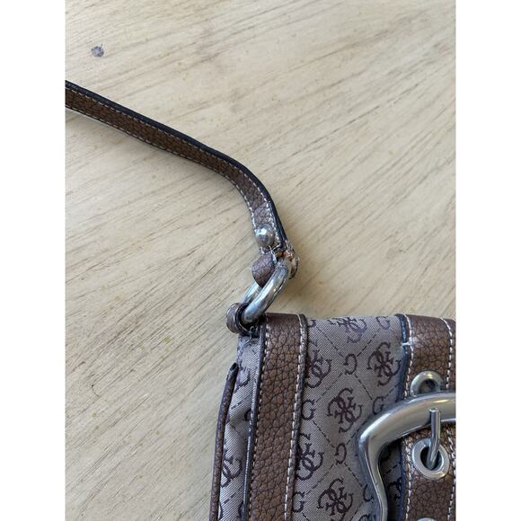 Vintage Guess Y2K 90s 2000s Studded Hand Shoulder Bag Purse Monogram Crossbody - Picture 10 of 14